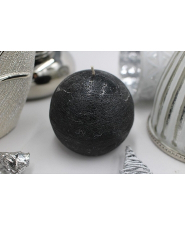 свічка куля чорна/темно-сіра 8 см