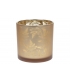 Підсвічник-ваза скляна  з малюнком листя  15 см 
