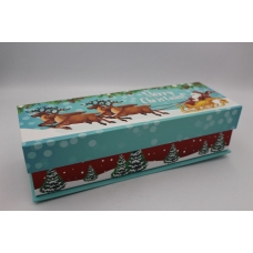 Подарочная коробка Санта с оленями