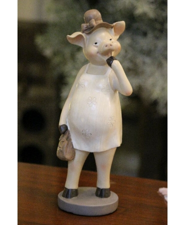 Статуетка свинка з сумкою 30 см