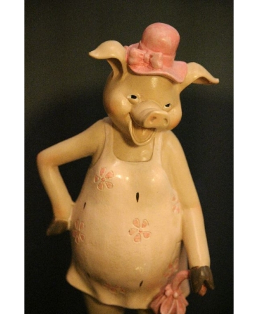 Статуэтка свинка с зонтиком