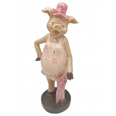 Статуетка свинка з парасолею 24 см