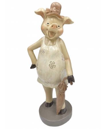 Статуетка Свинка з парасолею 24 см