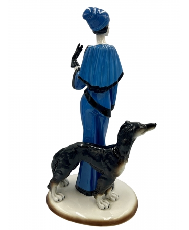 Порцелянова статуетка "Дама з собачкою " 35 см.