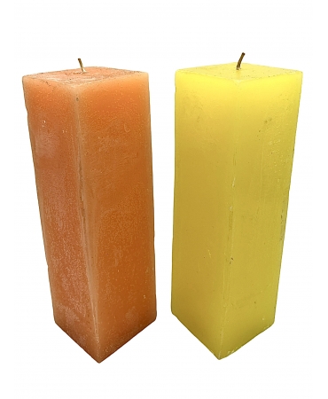Свічка прямокутна середня жовта/помаранчева