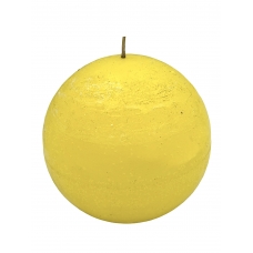свічка куля жовта/біла 10 см