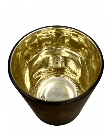 Підсвічник-ваза скляна з малюнком листя  18 см 