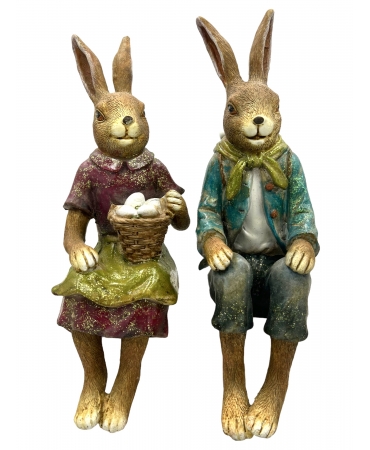 фігурки Святкові кролики сидячі 24 см