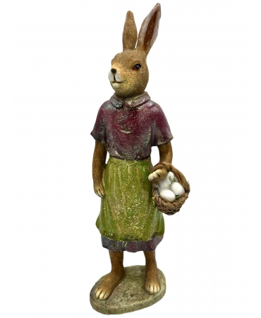 святковий кролик з корзиною великий 