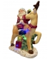Статуетка Санта на Олені з  LED підсвіткою та музикою 27см