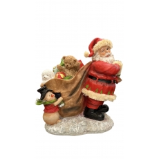 Статуетка Санта і сніговик  з подарунками 28 см.