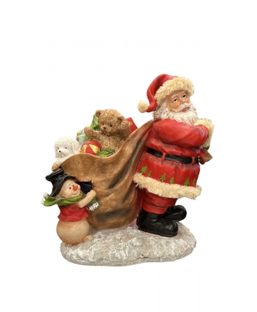 Статуетка Санта і сніговик  з подарунками 28 см.