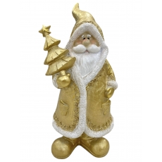Санта статуетка з ялинкою 22,5см зол