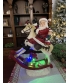 Статуетка Санта Клаус на коні з LED підсвіткою 34 см