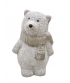 Новорічна іграшка Білий ведмедик 11 см