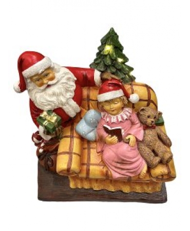 Статуетка Санта Клаус і малюк LED 19 см