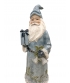 Статуетка Блакитний Санта Клаус з подарунком 32 см