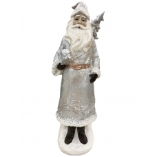 Статуетка Срібний Санта Клаус з ялинкою 32 см
