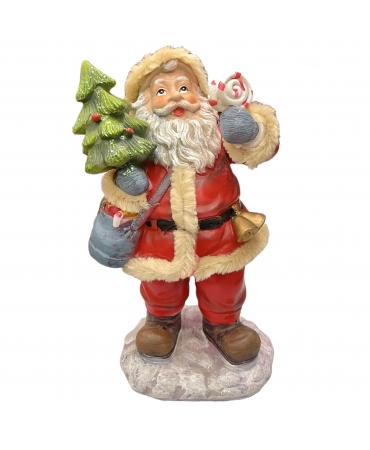 Статуетка Санта Клаус з ялинкою 18 см