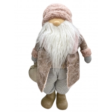 М'яка іграшка Рожевий Санта Клаус з мішечком 56 см