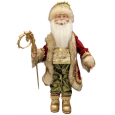 Новорічна іграшка Миколай в зеленому костюмі 50 см