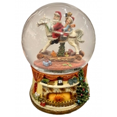 Водяна куля "Санта на коні" 19 см
