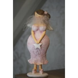 Статуетка ангел в рожевій сукні  